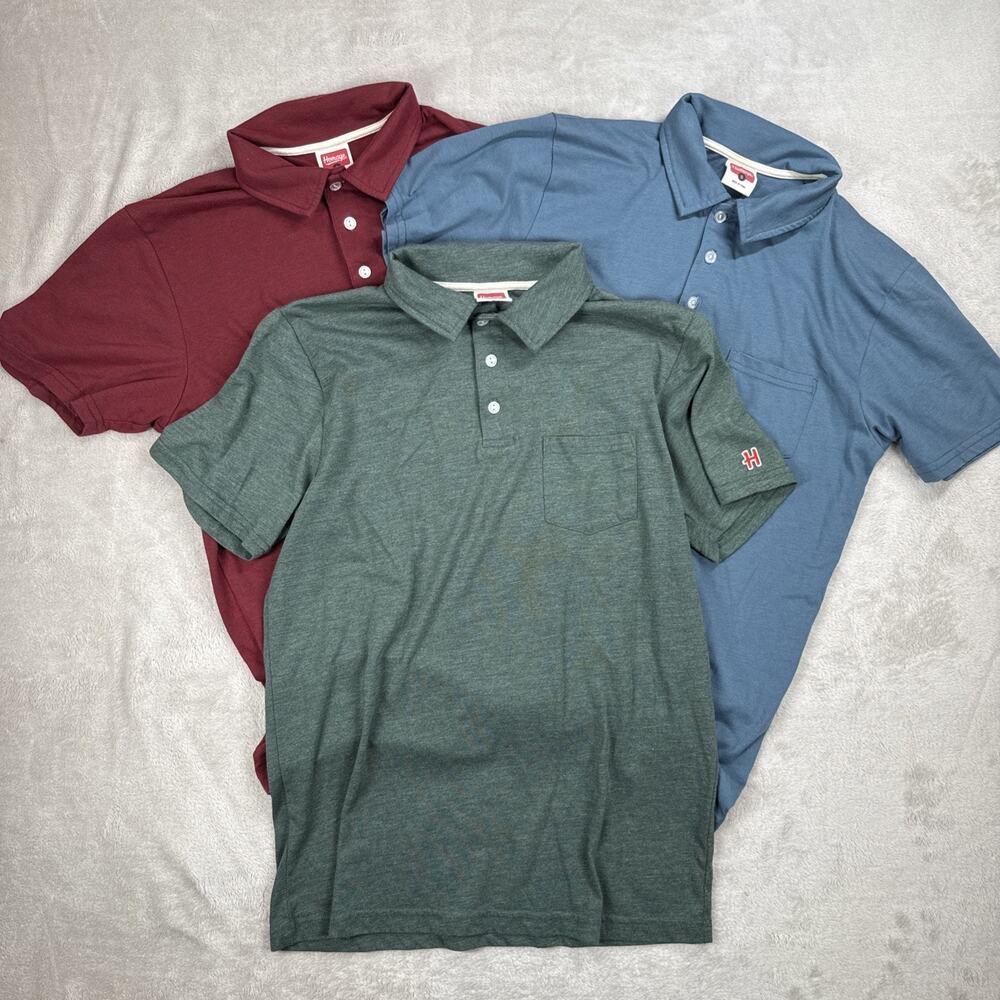 3 Homage Short Sleeve Polo In Size Small / Red / Green / Blue